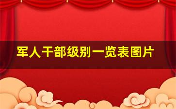 军人干部级别一览表图片