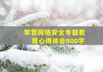 军营网络安全专题教育心得体会800字