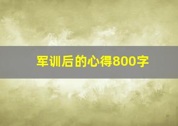 军训后的心得800字