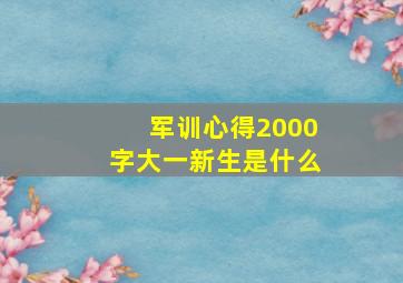 军训心得2000字大一新生是什么