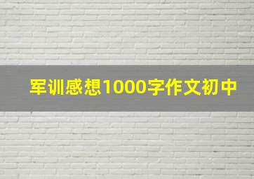 军训感想1000字作文初中