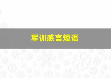 军训感言短语