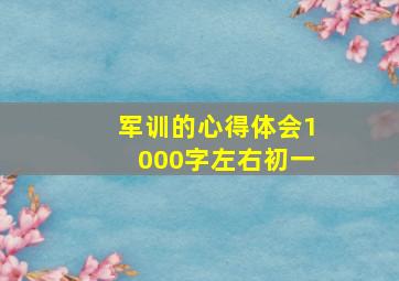 军训的心得体会1000字左右初一