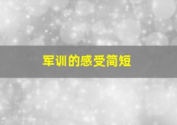 军训的感受简短