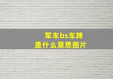 军车bs车牌是什么意思图片