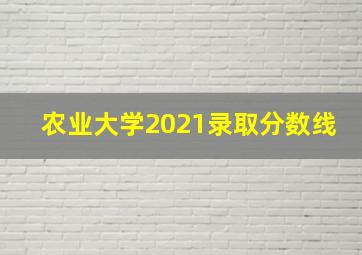 农业大学2021录取分数线