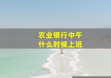 农业银行中午什么时候上班