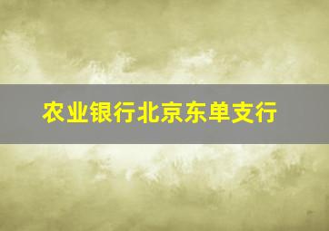 农业银行北京东单支行