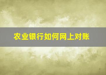 农业银行如何网上对账