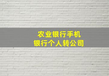 农业银行手机银行个人转公司