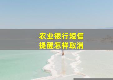 农业银行短信提醒怎样取消