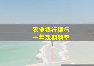 农业银行银行一年定期利率