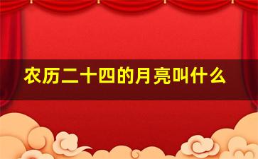 农历二十四的月亮叫什么