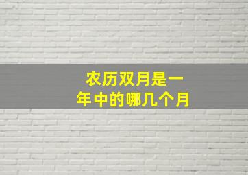 农历双月是一年中的哪几个月