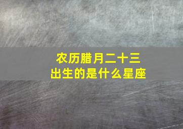 农历腊月二十三出生的是什么星座