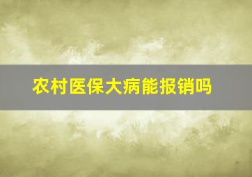 农村医保大病能报销吗