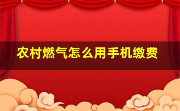 农村燃气怎么用手机缴费