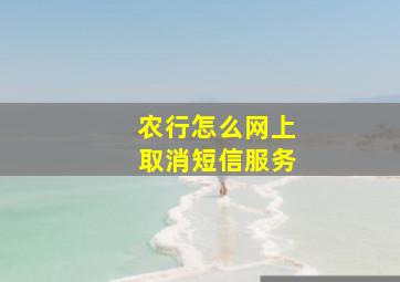 农行怎么网上取消短信服务