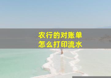 农行的对账单怎么打印流水