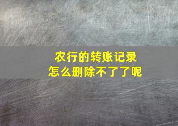 农行的转账记录怎么删除不了了呢