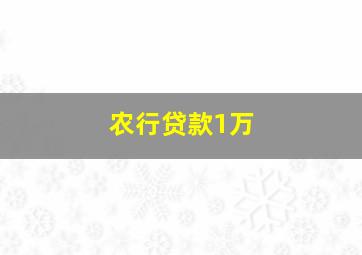 农行贷款1万