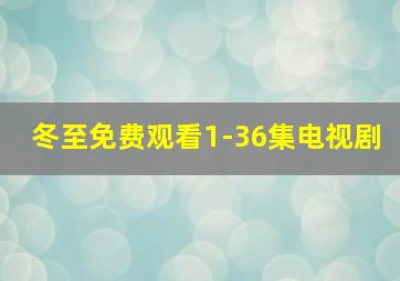 冬至免费观看1-36集电视剧