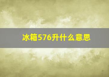 冰箱576升什么意思