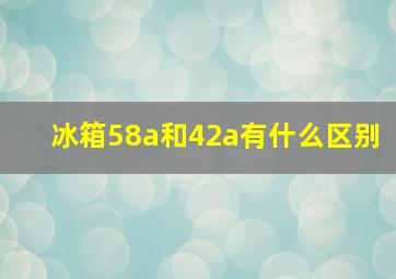 冰箱58a和42a有什么区别