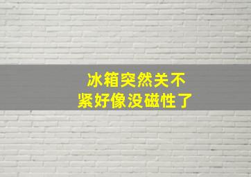 冰箱突然关不紧好像没磁性了