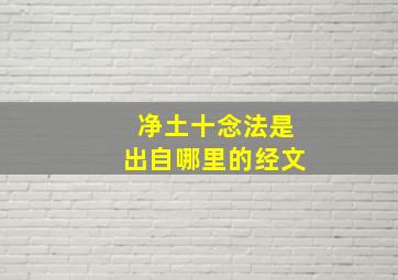 净土十念法是出自哪里的经文