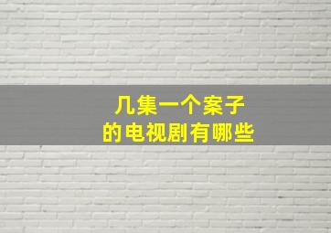 几集一个案子的电视剧有哪些