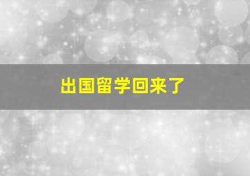 出国留学回来了