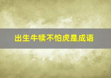 出生牛犊不怕虎是成语