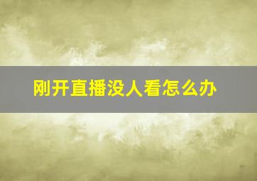 刚开直播没人看怎么办