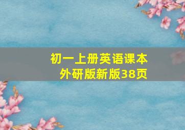 初一上册英语课本外研版新版38页