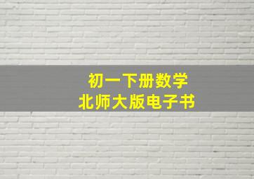 初一下册数学北师大版电子书