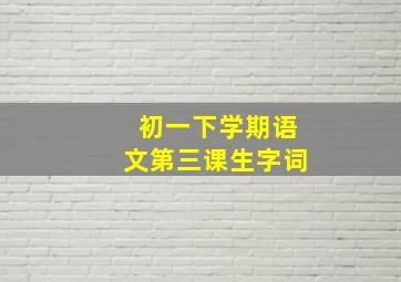 初一下学期语文第三课生字词