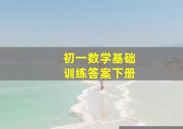 初一数学基础训练答案下册