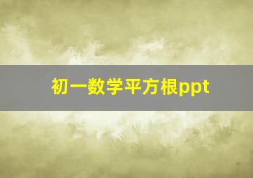 初一数学平方根ppt