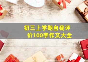 初三上学期自我评价100字作文大全