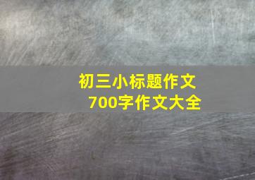 初三小标题作文700字作文大全