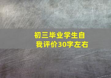 初三毕业学生自我评价30字左右