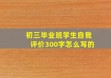 初三毕业班学生自我评价300字怎么写的