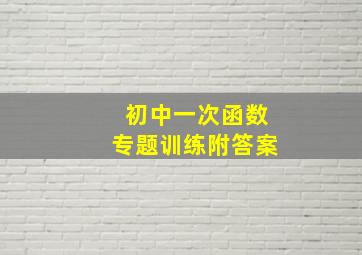 初中一次函数专题训练附答案