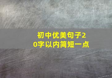 初中优美句子20字以内简短一点