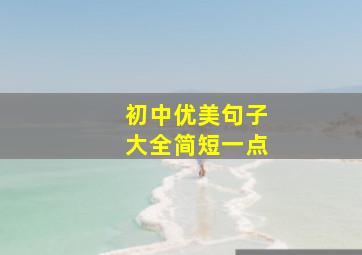 初中优美句子大全简短一点