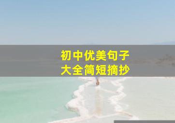 初中优美句子大全简短摘抄