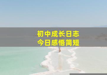 初中成长日志今日感悟简短