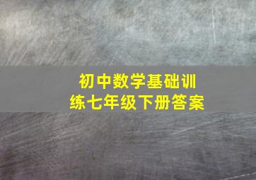 初中数学基础训练七年级下册答案