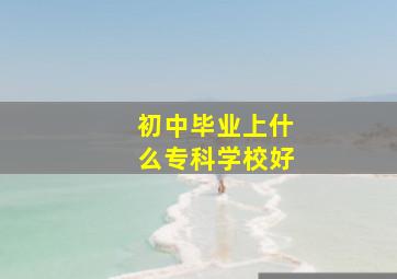 初中毕业上什么专科学校好